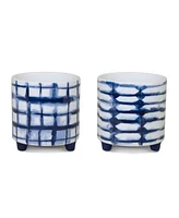 Slickblue Set of 2 Tie-Dye Design Footed Planters