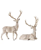 Slickblue Washed Stone Deer Figurine (Set of 2)