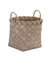 Slickblue Natural Woven Wicker Basket With Handles (Set of 3)