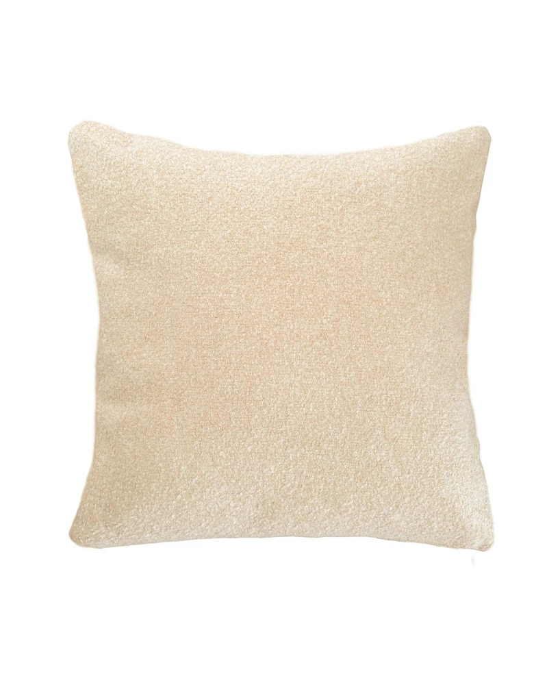 Anaya Home Beige Boucle 24x24 Indoor Outdoor Pillow