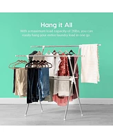 Iris Usa Foldable Clothes Drying Rack with Extendable Rods for Large Laundry Loads