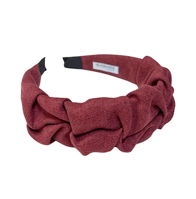 Women s Traditional Textured Headband - Dark Red