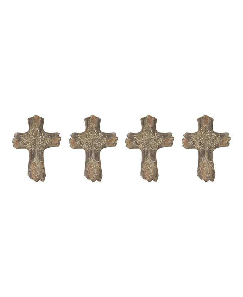 Slickblue Tree of Life Cross Decor (Set of 4)