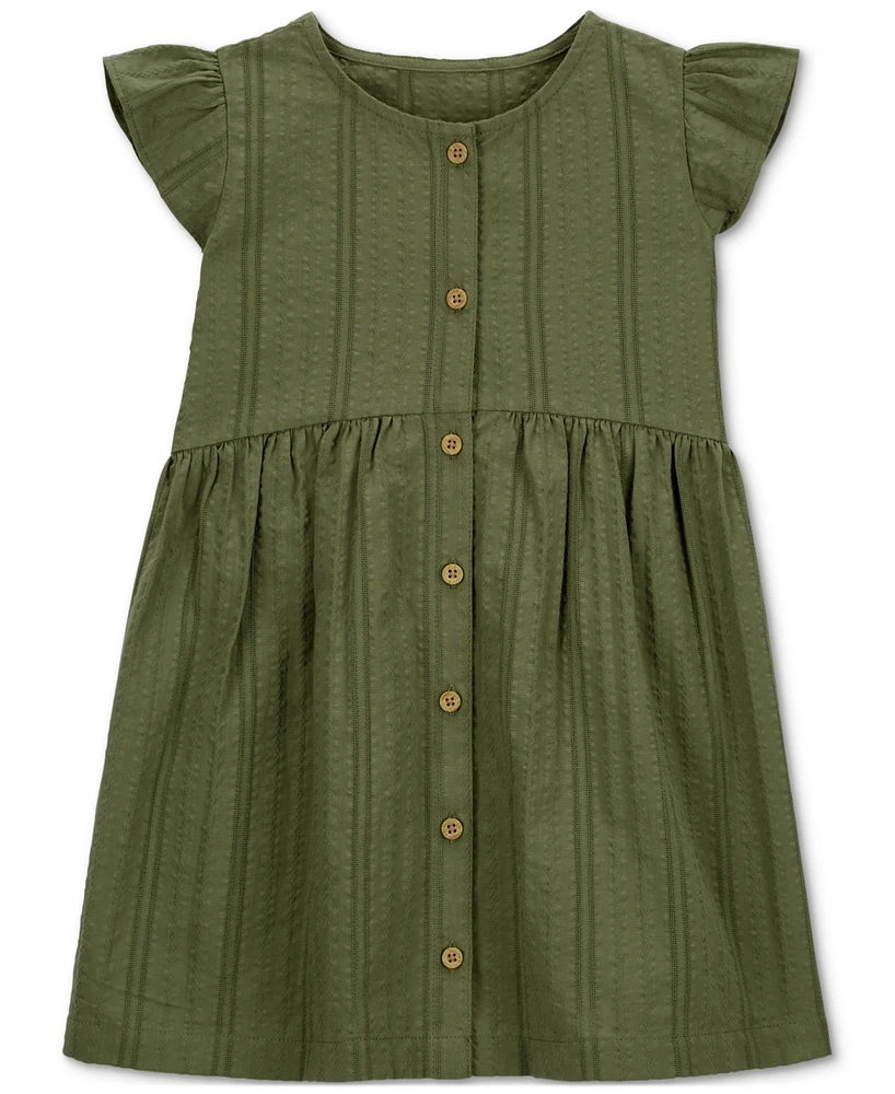 Carter's Toddler Girls Cotton Button-Front Flutter Dress