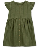 Carter's Toddler Girls Cotton Button-Front Flutter Dress