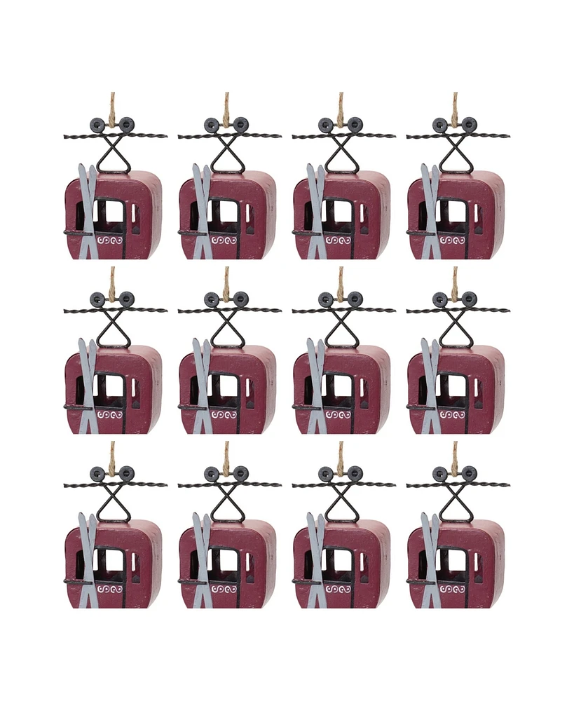 Slickblue Vintage Ski Gondola Ornament (Set of 12)