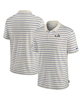 Nike Men's Cream Los Angeles Rams Sideline Lock Up Victory Performance Polo Shirt