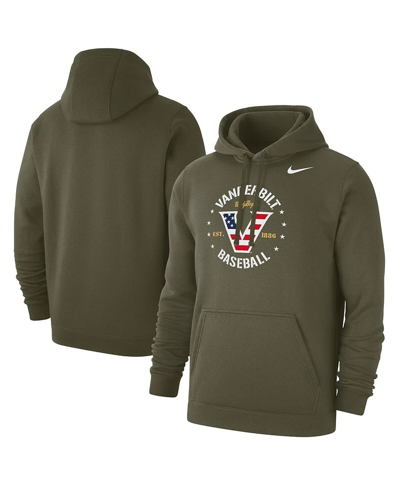 Nike Men's Olive Vanderbilt Commodores Baseball Military Appreciation Pullover Hoodie