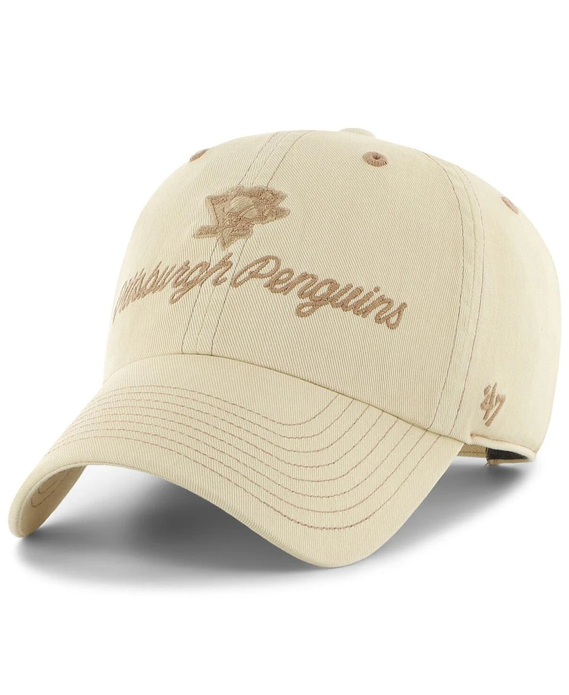 '47 Brand Women's Cream Pittsburgh Penguins Haze Clean Up Adjustable Hat