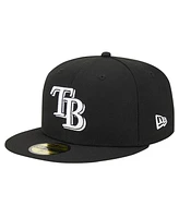 New Era Men's Black Tampa Bay Rays Logo 59FIFTY Fitted Hat