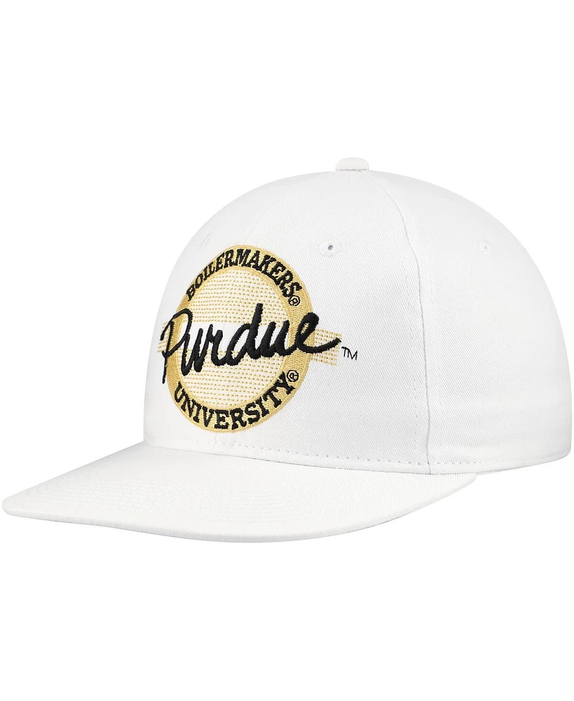 The Game Men's and Women's White Purdue Boilermakers Retro Circle ‘80s Throwback Snapback Hat