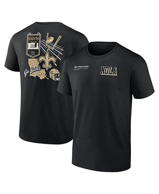 Fanatics Men's Black New Orleans Saints Split Zone T-Shirt