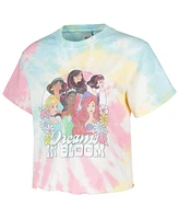 Mad Engine Men's and Women's Blue Disney Princess Dreams Bloom Tie-Dye T-Shirt