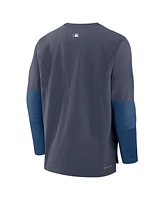 Nike Men's Navy Los Angeles Dodgers 2024 City Connect Authentic Collection Player Tri-Blend Pullover Sweatshirt