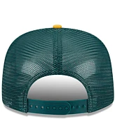 New Era Men's White/Gold Oakland Athletics Team Foam Front A-Frame Trucker 9FIFTY Snapback Hat