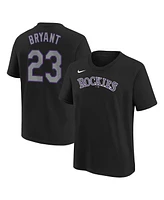 Nike Big Boys and Girls Kris Bryant Black Colorado Rockies Home Player Name Number T-Shirt