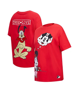 Freeze Max Women's Minnie Mouse Red Mickey Friends True Love Boyfriend T-Shirt