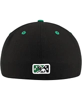 New Era Men's Black Greensboro Grasshoppers Authentic Collection 59FIFTY Fitted Hat