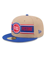 New Era Men's Tan/Blue Detroit Pistons 2024 Nba Draft 59FIFTY Fitted Hat