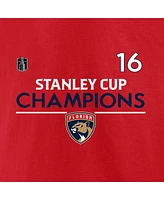 Fanatics Men's Aleksander Barkov Red Florida Panthers 2024 Stanley Cup Champions Authentic Pro Name Number T-Shirt