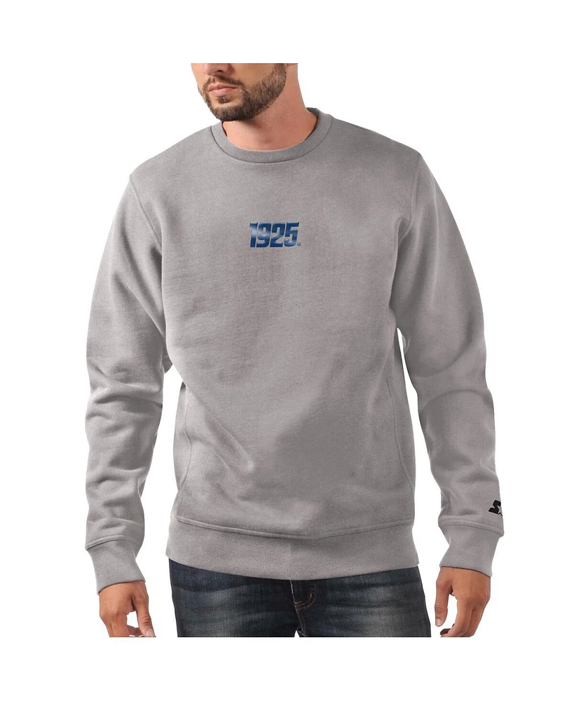 Starter Men's Heather Gray New York Giants 1925 Collection Long Sleeve Pullover Sweatshirt