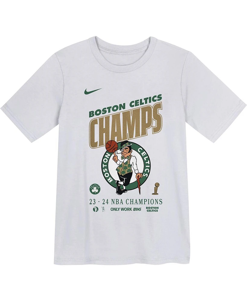 Nike Preschool White Boston Celtics 2024 Nba Finals Champions Celebration Roster T-Shirt
