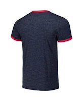 Majestic Threads Men's Navy Atlanta Braves Ringer Tri-Blend T-Shirt