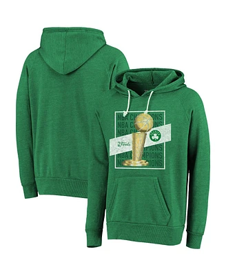 Majestic Threads Men's Kelly Green Boston Celtics 2024 Nba Finals Champions Pocket Tri-Blend Pullover Hoodie