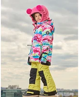 Deux par Girls Technical Mittens Printed Multicolor Bubbles