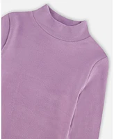 Deux par Deux Toddler Girls Super Soft Brushed Mock Neck Top Lilac - Toddler|Child