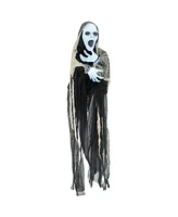 Outsunny 60" Outdoor Halloween Decorations Female Ghost, Lighted Hanging Decoration