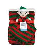 Hudson Baby Unisex Baby Plush Blanket with Security Blanket, Elf, One Size