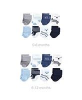 Hudson Baby Baby Boys Grow with Me Cotton Terry Socks, Bear 8-Pack, 0-6 and 6-12 Months