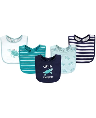 Hudson Baby Infant Boys Cotton Bibs, Sea Turtle, One Size