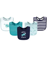 Hudson Baby Infant Boys Cotton Bibs, Sea Turtle, One Size