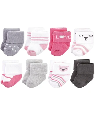 Hudson Baby Girls Cotton Rich Newborn and Terry Socks