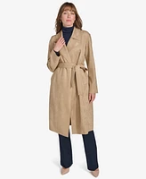 Tommy Hilfiger Women's Faux-Suede Trench Coat