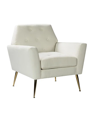 Hulala Home Lilia Contemporary and Classic Armchair with Metal Base