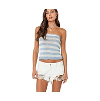 Edikted Women's Nox striped crochet tube top