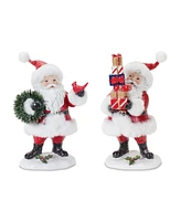 Slickblue Fluffy Santa Figurine (Set of 2)