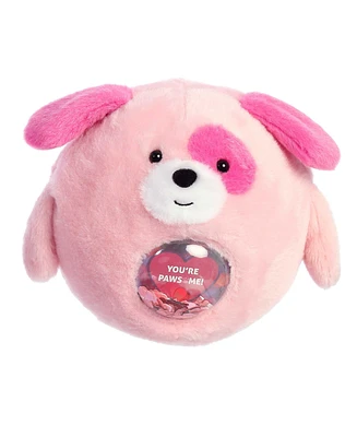 Aurora Mini Love Dog Shaker Playful Plush Toy Pink 5"