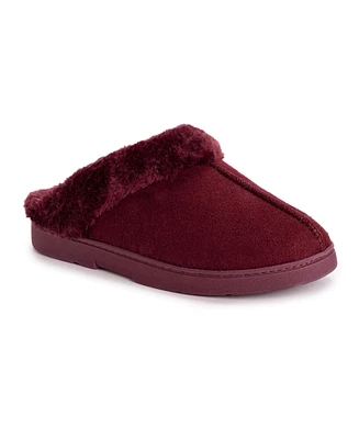 Muk Luks Women's Faux Suede Clog, Merlot, Extra Large