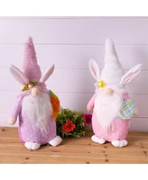 Slickblue Plush Easter Bunny Gnome Shelf Sitter - Set of 2