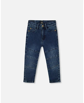 Deux par Toddler Boys Stretch Jeans Straight Leg Dark Blue Denim - Toddler|Child