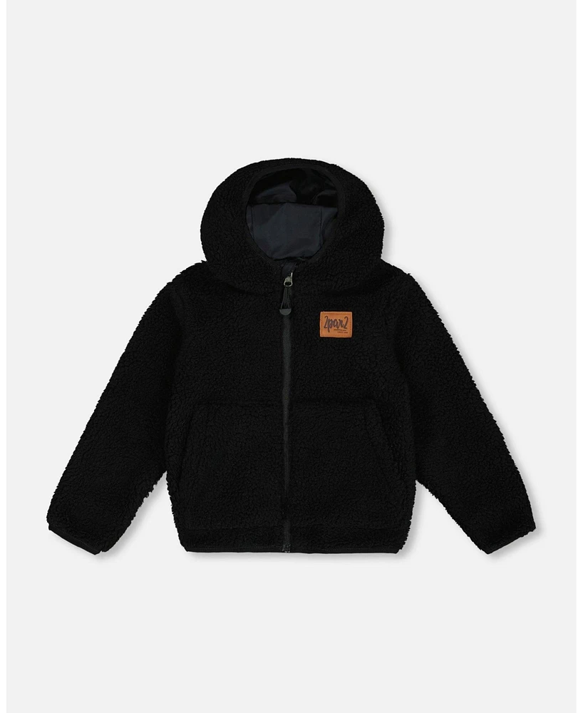 Deux par Big Boys Reversible Sherpa Jacket Black