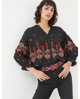 FatFace Women's Elana Embroidered Blouse