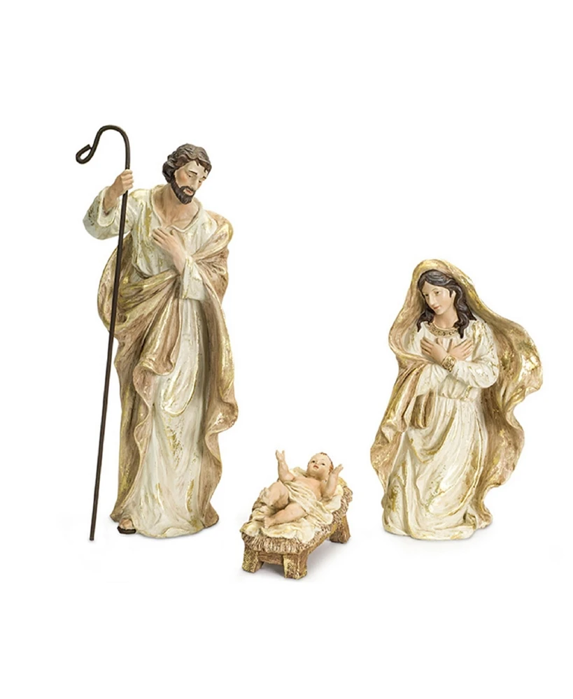 Slickblue Nativity Holy Family Figurines With Gold Accents (Set of 3)