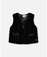 Deux par Big Girls Faux Vest Black