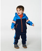 Deux par Toddler Boys Full Zip Colorblock Hooded Fleece Sweatshirt Navy - Toddler|Child