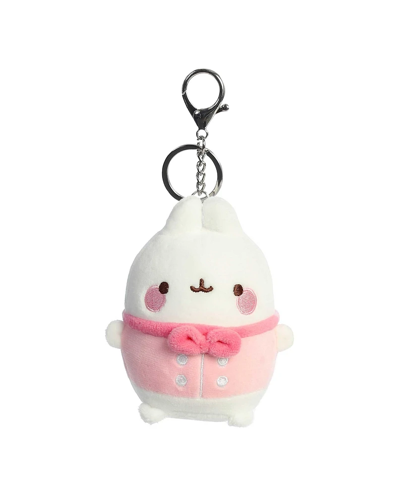 Aurora Mini Chef Molang Keychain Playful Plush Toy Pink 4"